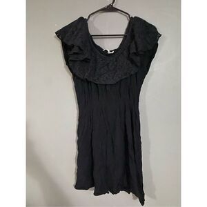Kaktus Black Off The Shoulder Lace Ruffle Dress Size Medium